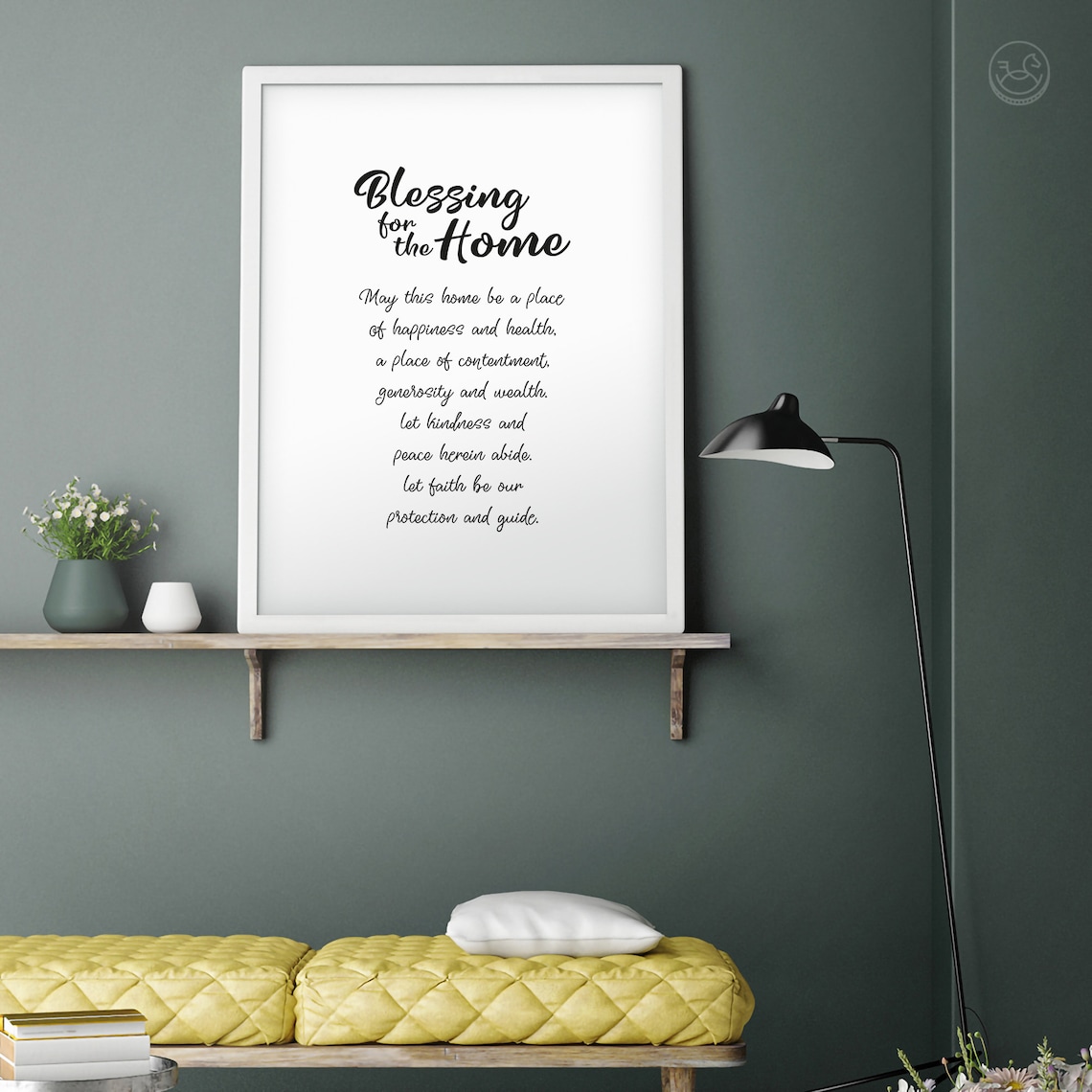 Bless Your Home Script Art Print, Modern Quote - Image 2