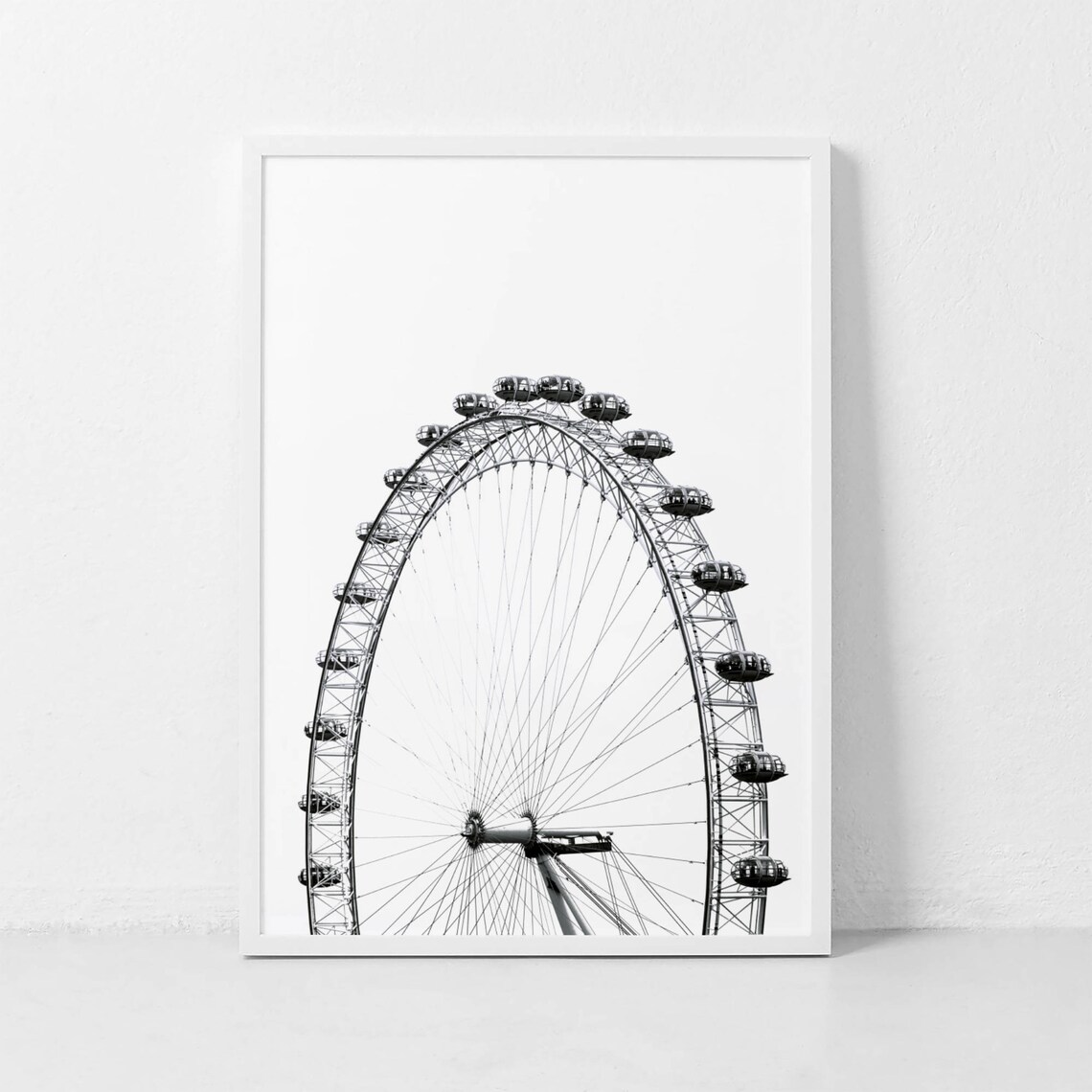 Ferris Wheel Minimalist Poster, Black and White Art - Image 3