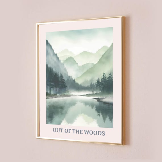 Taylor Poster Out Of The Woods Quote Lyric Print Inspired Subtle Office Decor Home Wall Art Room Bedroom Artwork