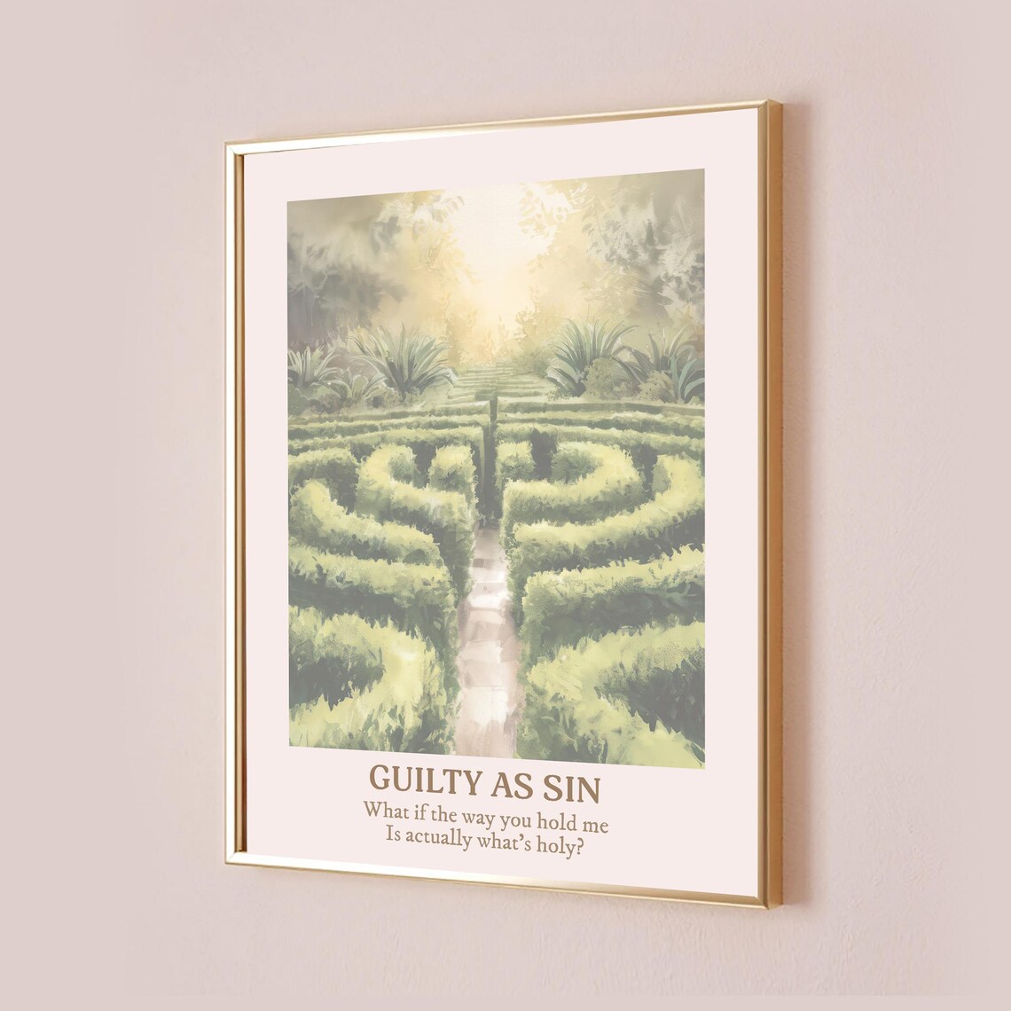 Guilty as Sin Garden Maze Taylor Swift Lyric Quote Art Poster