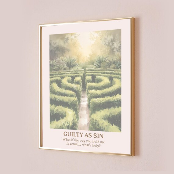 Guilty as Sin Garden Maze Taylor Swift Lyric Quote Art Poster