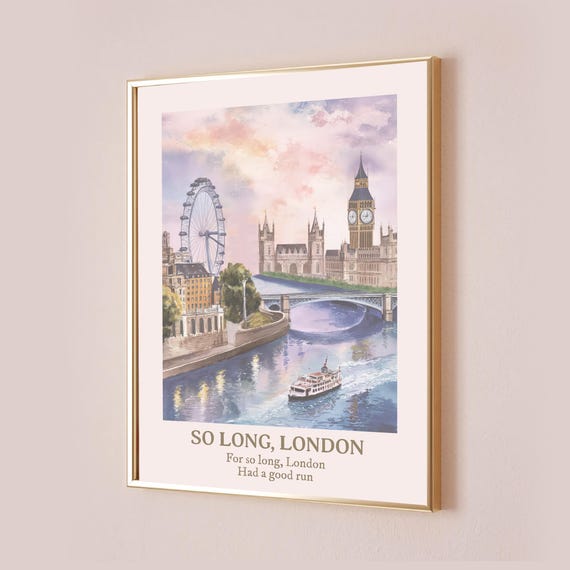 Taylor Poster So Long London Lyric Print Inspired Subtle Office Decor Quote Preppy Room Home Cute Wall Art