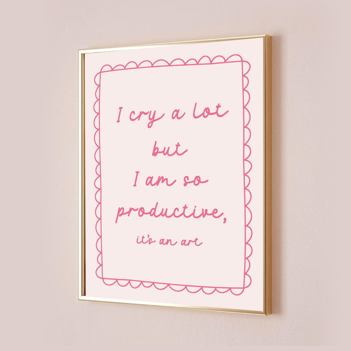 Taylor Swift Cry a Lot So Productive Pink Script Quote Poster