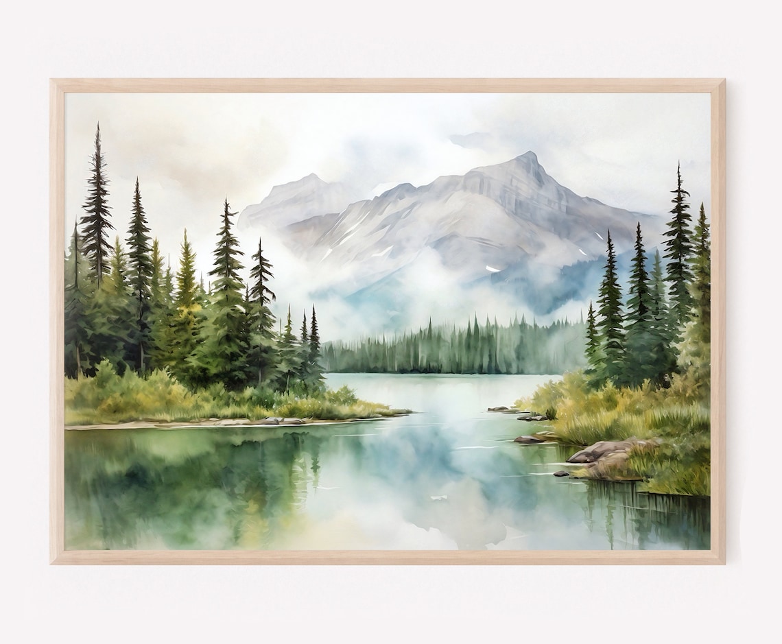 Banff National Park Watercolor Travel Print