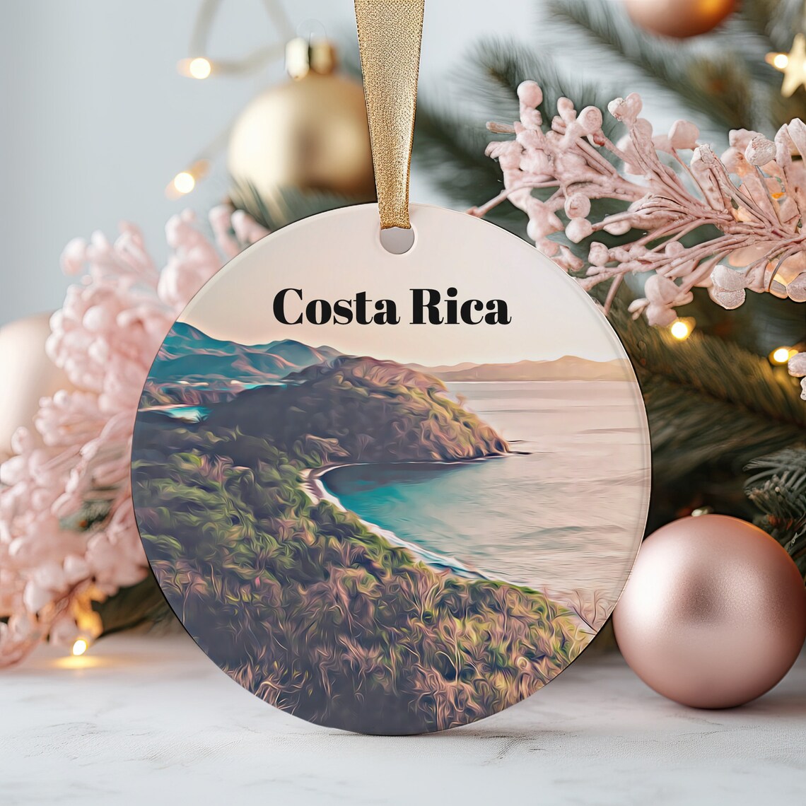 Costa Rica Tropical Bay Coastline Pura Vida Vacation Souvenir Poster