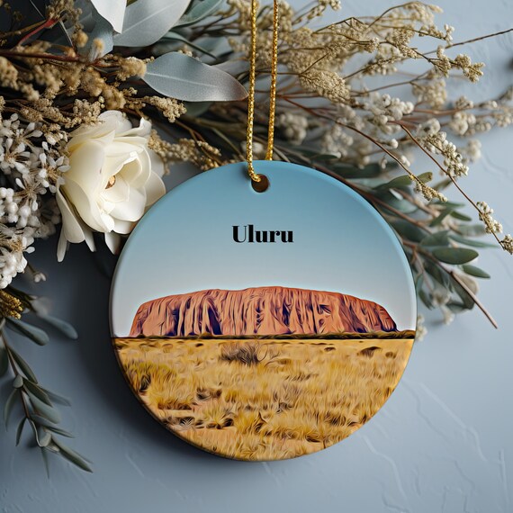 Uluru Australia Red Rock Desert Outback Holiday Ornament Poster