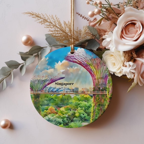 Singapore Supertree Grove Skyway Christmas Ornament Keepsake Print