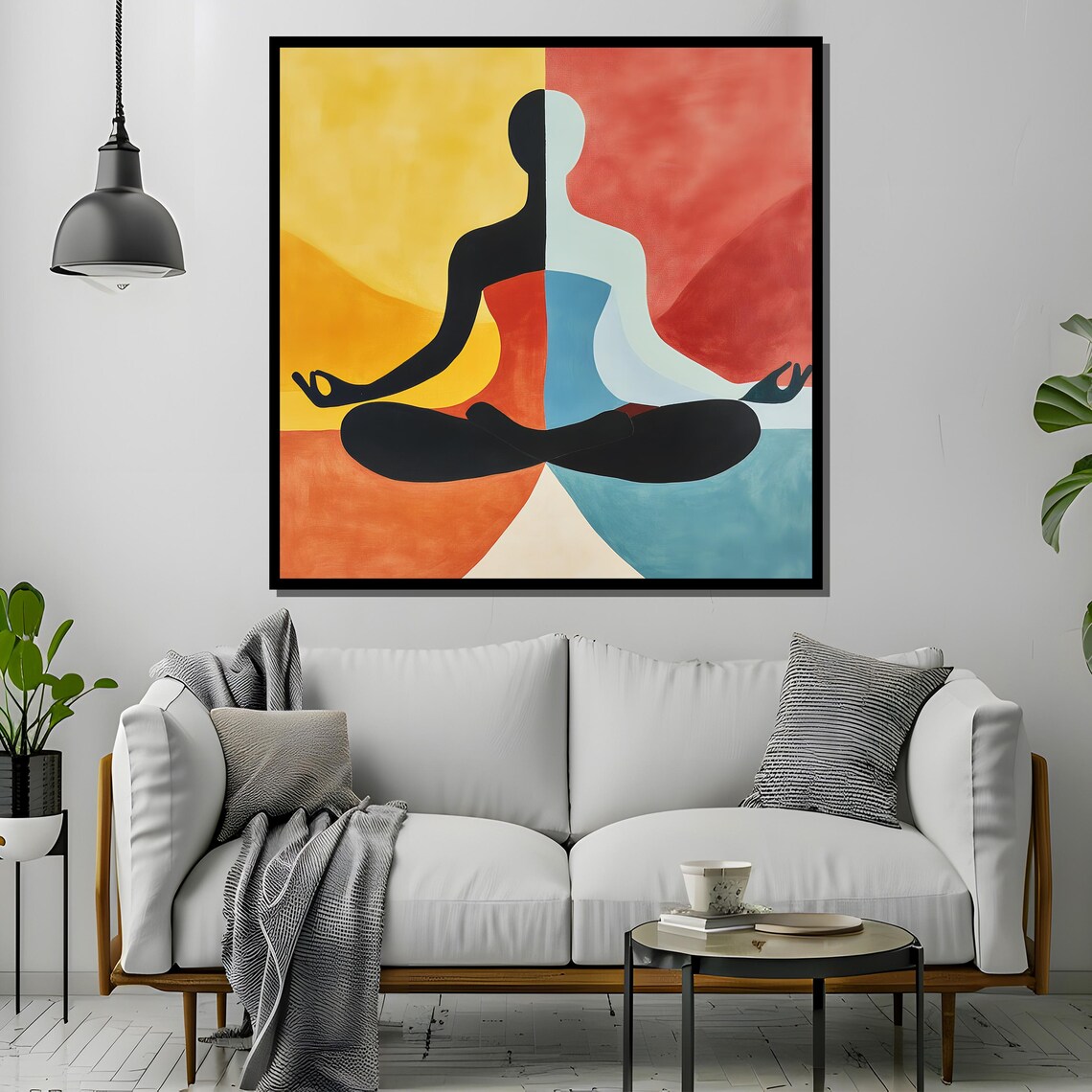 Abstract Meditation Figure, Modern Minimalist Zen Wall Art - Image 2
