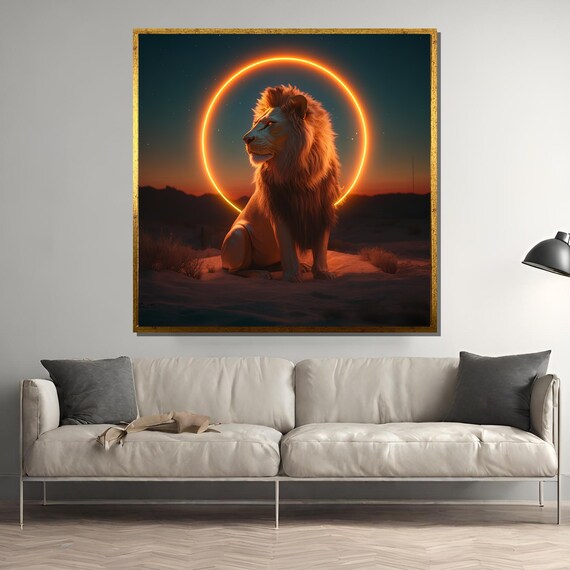 Majestic Lion In Desert Glow Art
