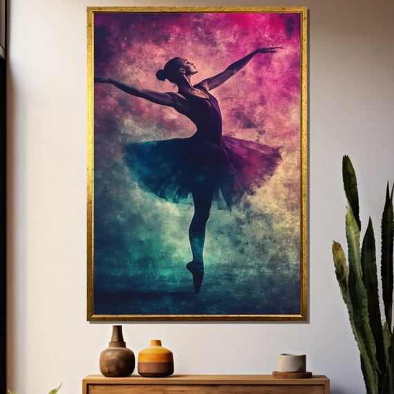 Elegant Ballerina, Modern Dance Studio Decor Poster