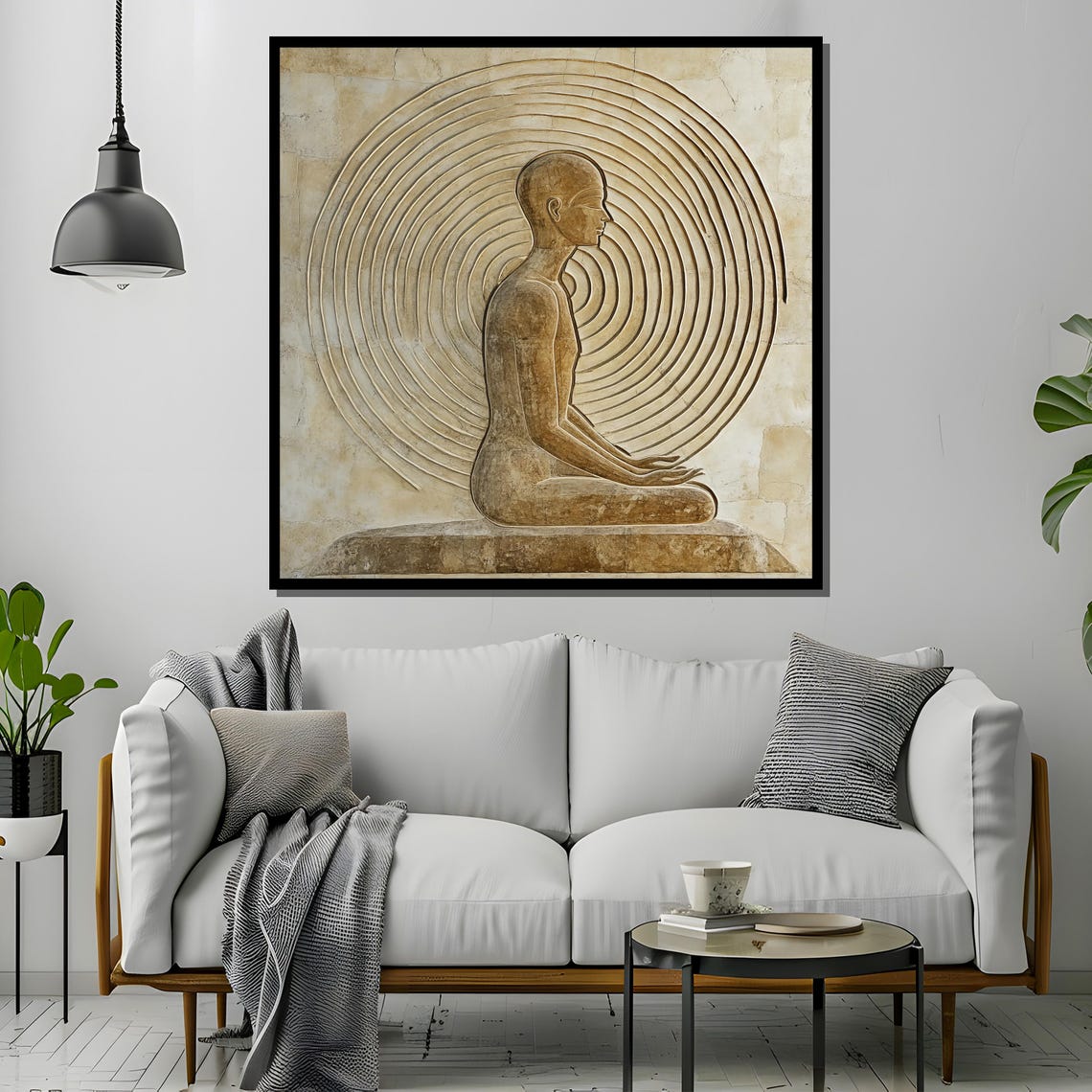 Ancient Meditation, Egyptian Style Zen Sculpture - Image 2