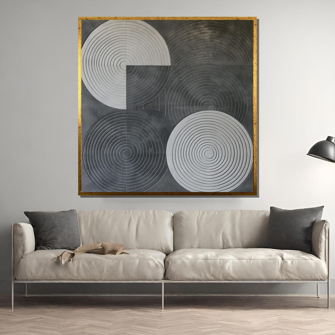 Overlapping Circular Patterns, Modern Geometric Abstract