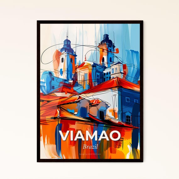 Vibrant Viamao Brazil A Painting Of A Building Colorful Cities Paintings Customizable