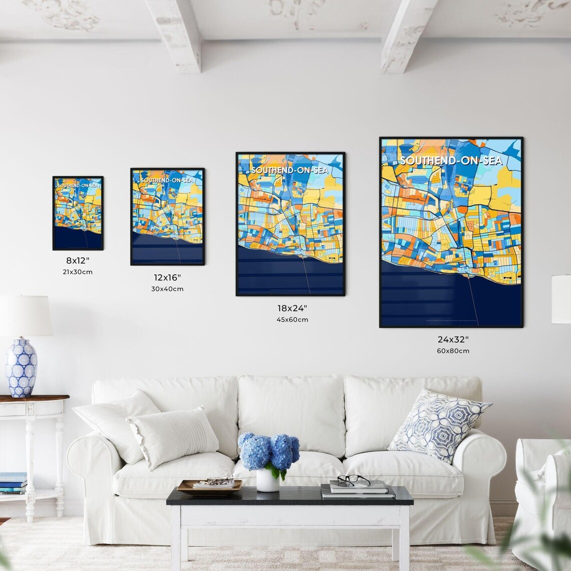 Southend on Sea England Colorful City Street Map Poster Vibrant Travel Decor Gift - Image 3