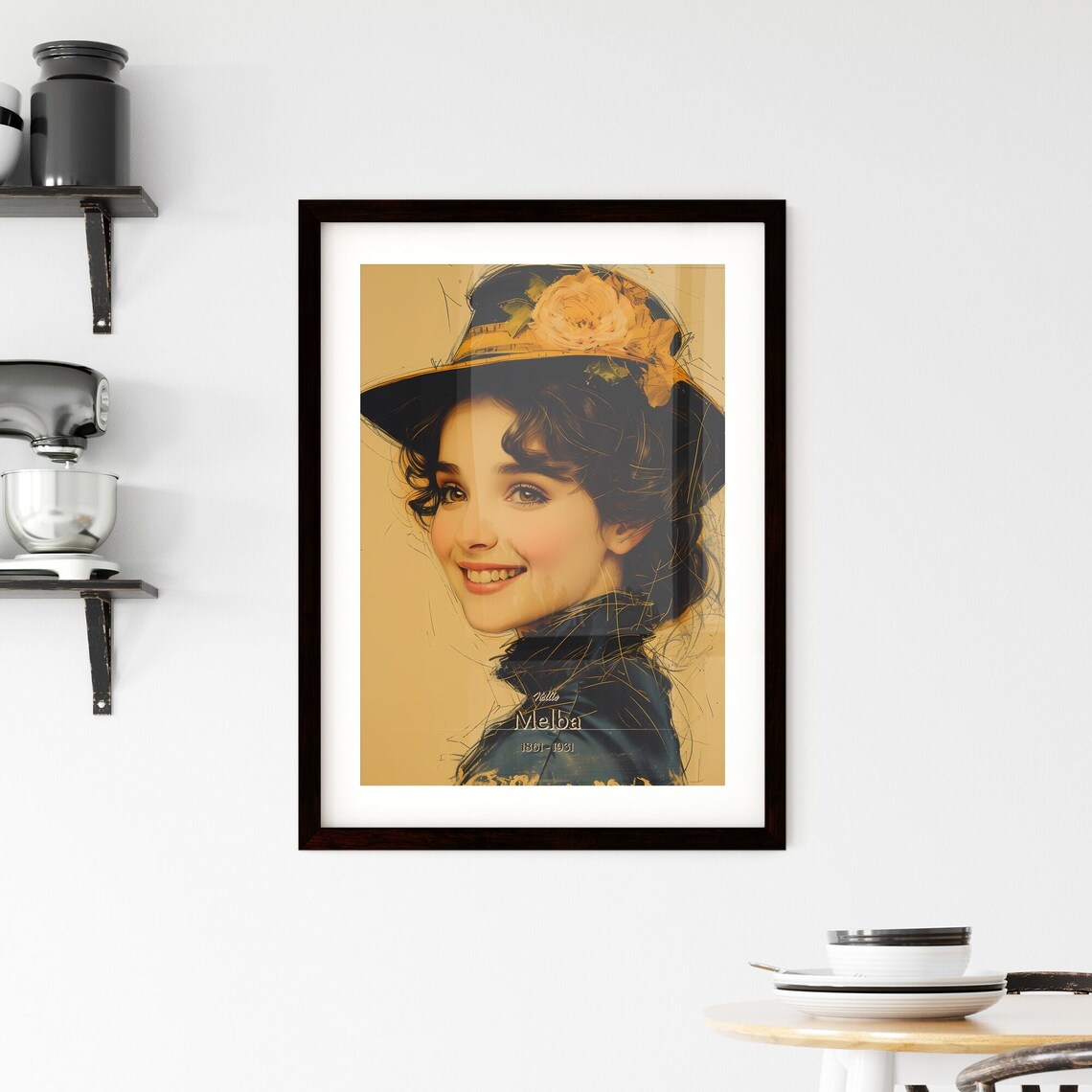 Nellie Melba 1861 to 1931 Opera Singer Portrait With Hat Art Poster - Image 2
