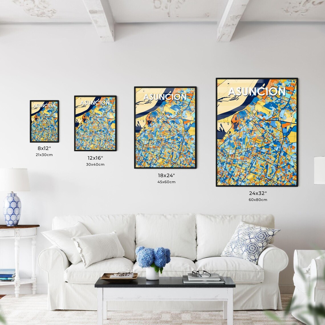 Asuncion Paraguay Colorful Vibrant City Street Map Art Poster - Image 3