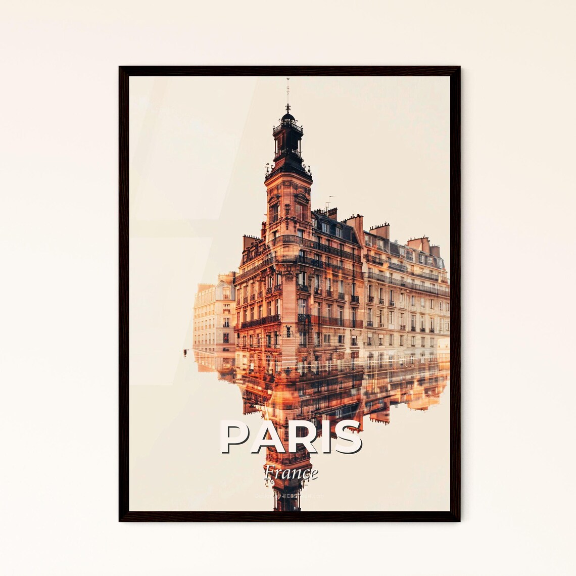 Paris France Double Exposure Haussmann Architecture Art Poster