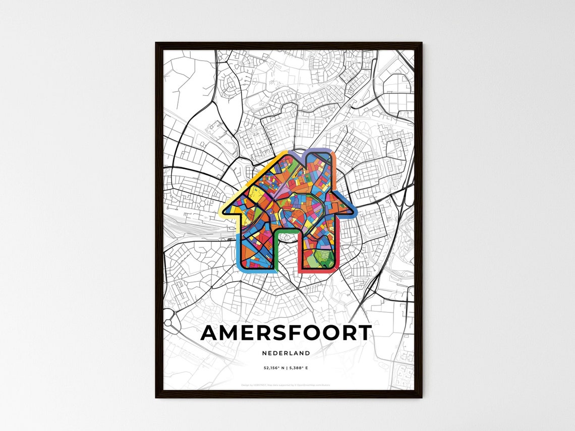 Amersfoort Netherlands Where It All Began Heart Map Coordinates Poster - Image 3