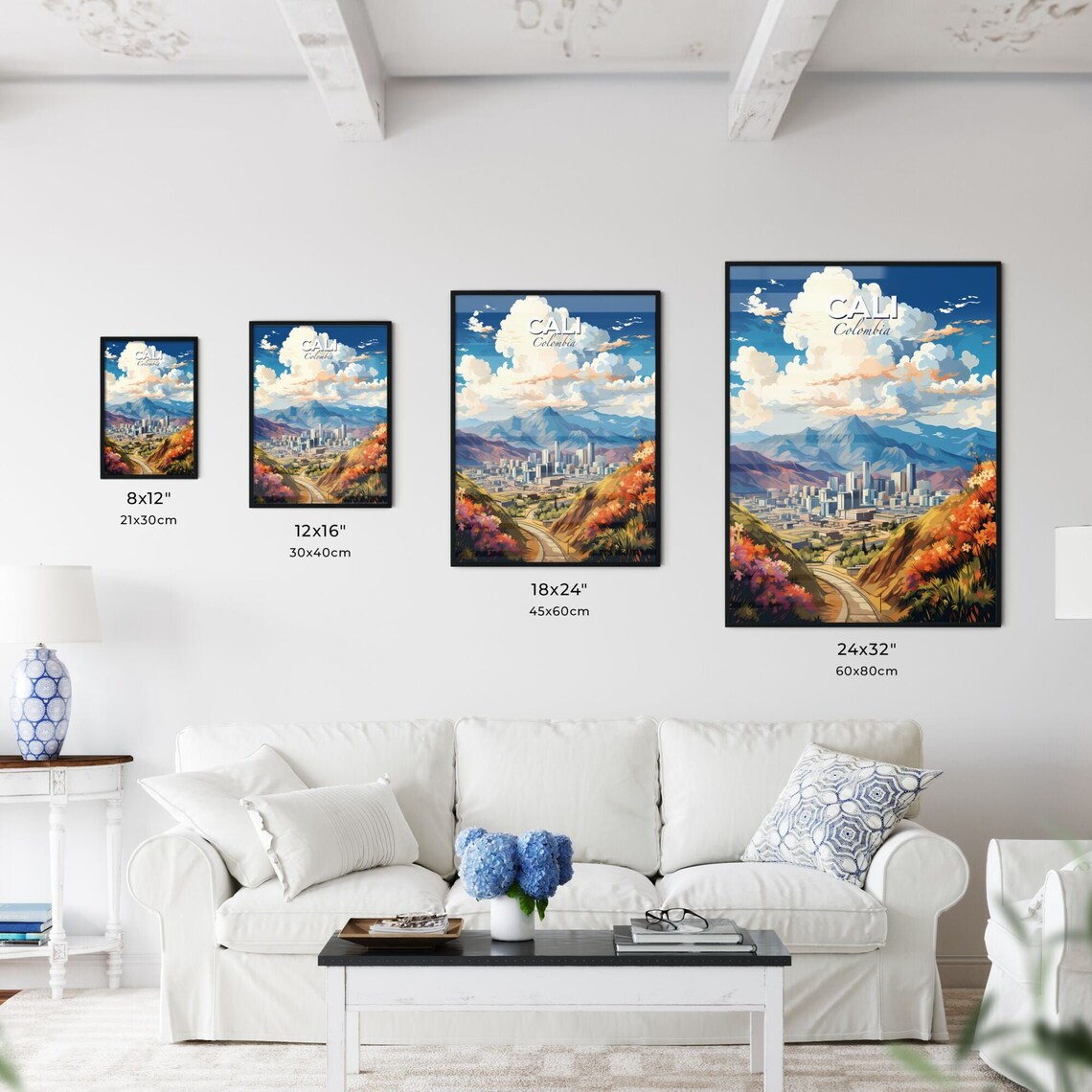 Cali Colombia Bright Bold Scenic Illustrated City Travel Art Poster - Image 3