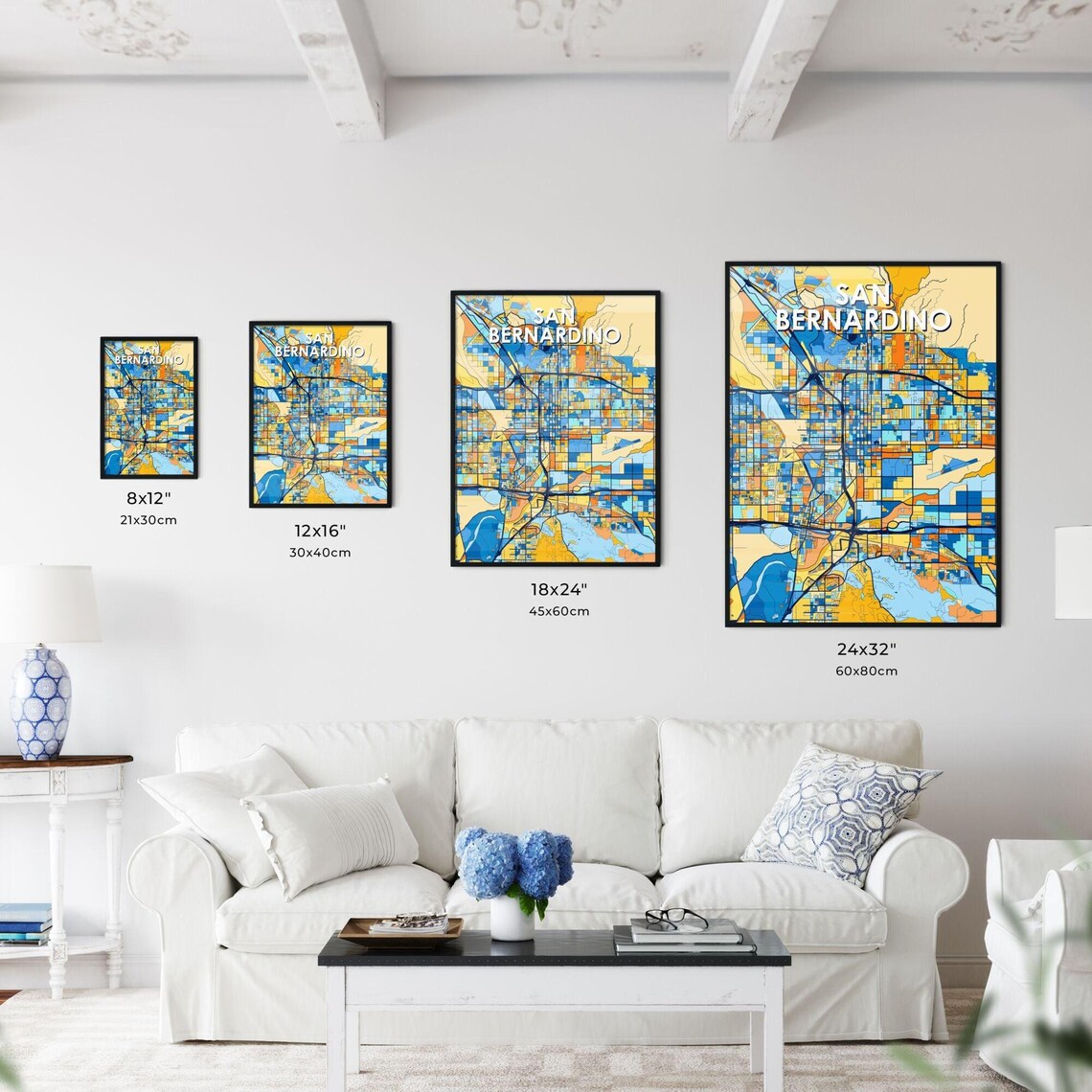 San Bernardino California Colorful City Map Art Print Wall Decor - Image 3