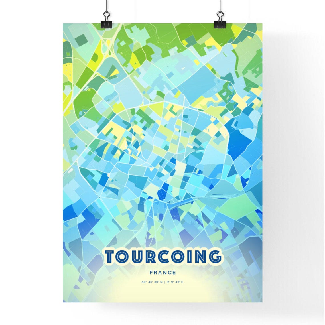 Tourcoing France Customizable City Map Poster For Home Wall Decor - Image 2