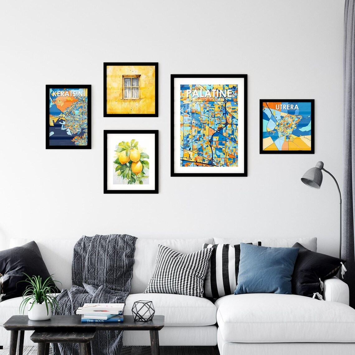 Palatine Illinois Vibrant Colorful Illustrated Street Map Art Poster - Image 2