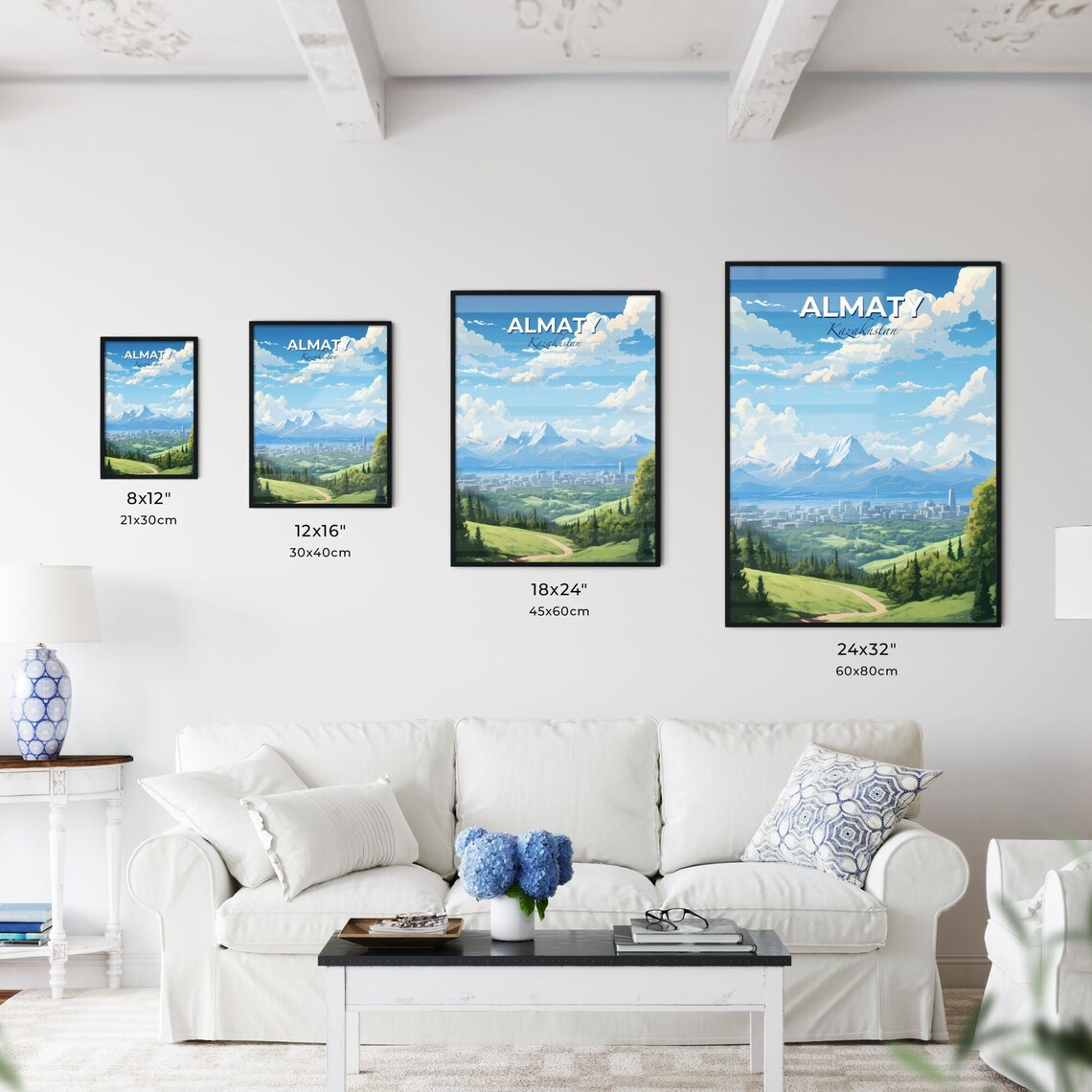 Almaty Kazakhstan Vibrant Scenic Illustrated City Travel Art Poster - Image 3