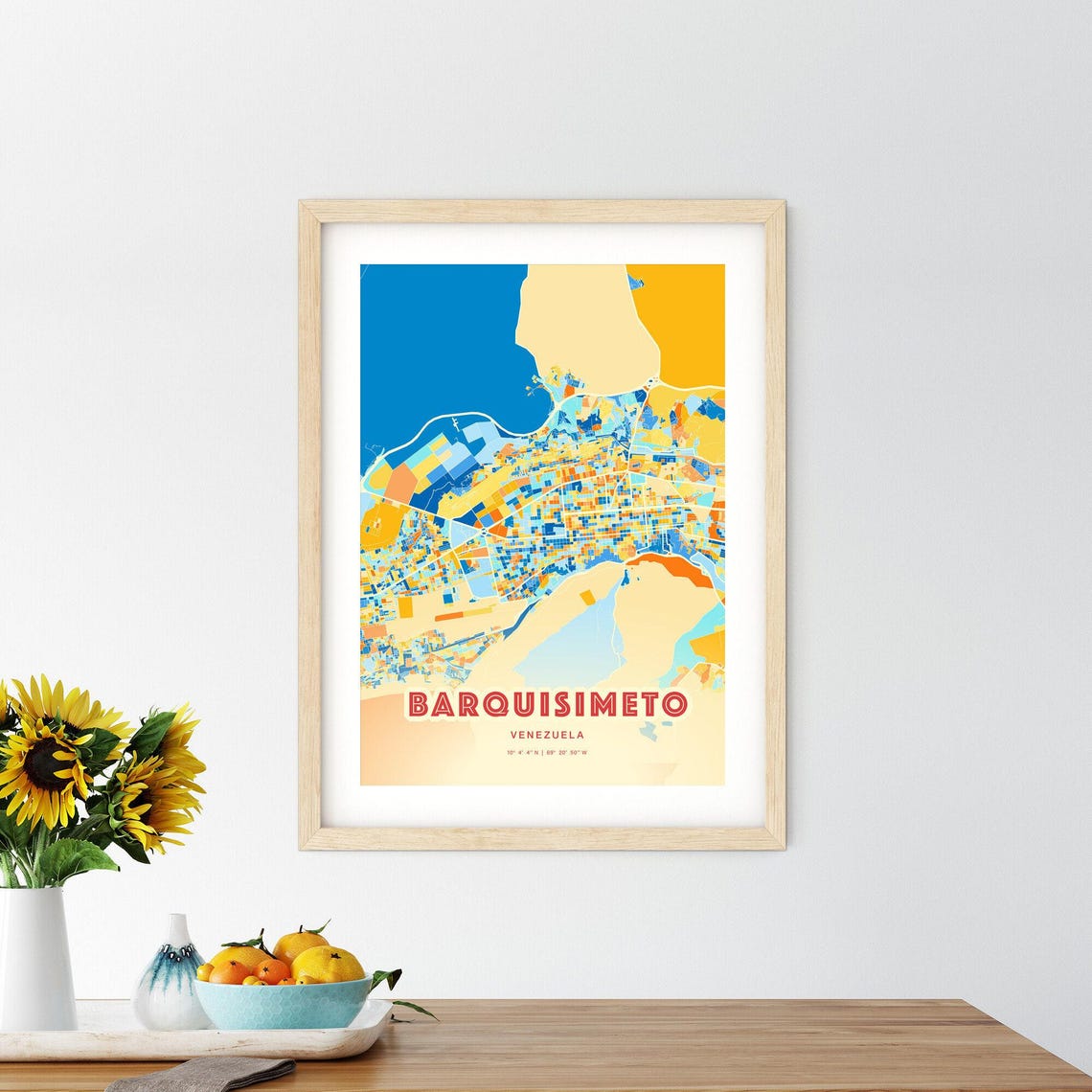 Barquisimeto Venezuela Colorful City Map Art Coordinates Poster - Image 2