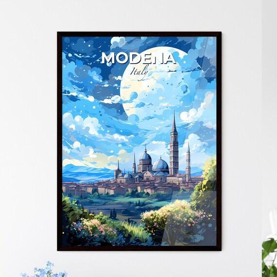 Modena Italy Bold Bright Scenic Illustrated City Travel Art Poster
