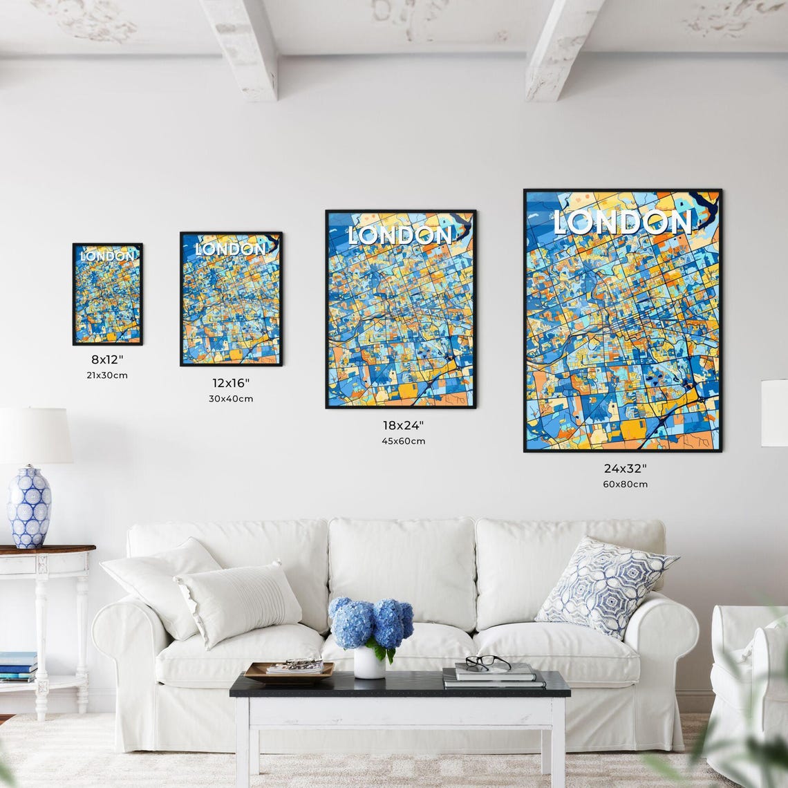 Custom London Canada Vibrant Colorful City Street Map Art Poster - Image 3