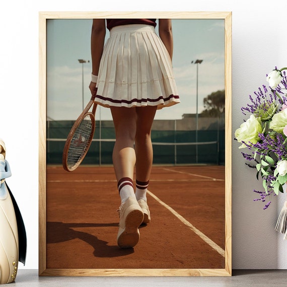 Tennis Girl Wall Art Trendy Art Prints Tennis Poster Retro Wall Art Tennis Court Print Sports Prints Girly Wall Art Print