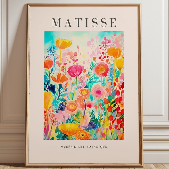 Matisse Flowers Abstract Art, Mid Century Art Print