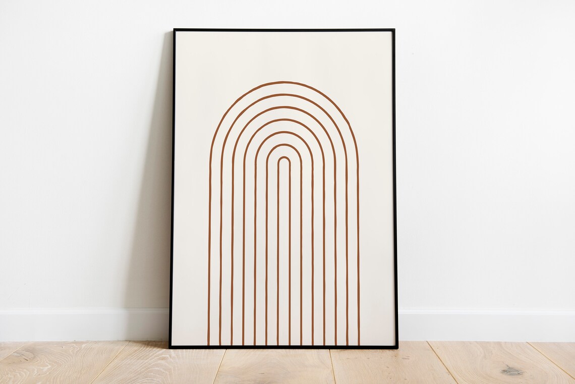 Boho Rainbow Home Decor, Minimal Poster Art