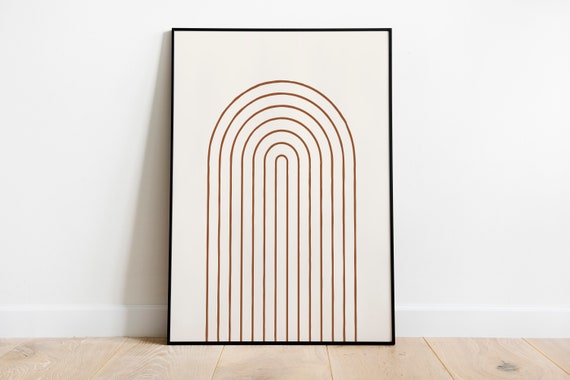 Boho Rainbow Home Decor, Minimal Poster Art