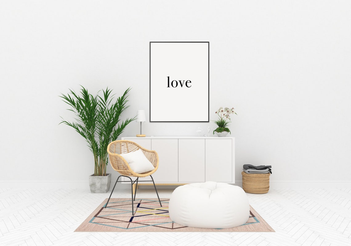 Love Minimalist Black White Word Print Simple Nursery Home Decor Art - Image 3