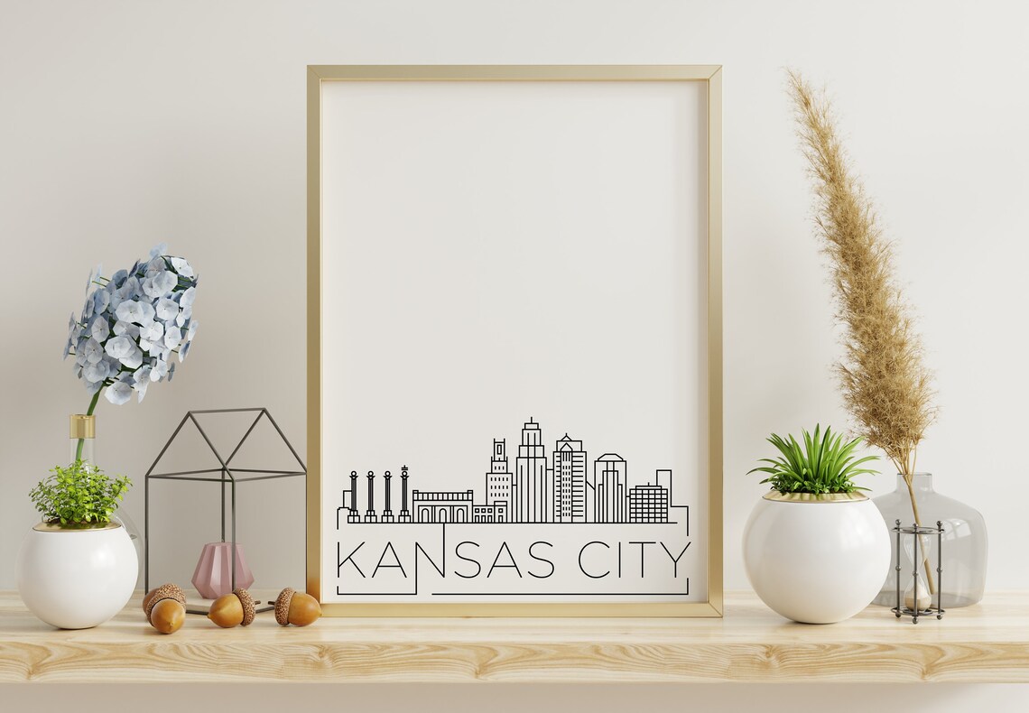 Kansas City Skyline, Black and White Art Print - Image 2