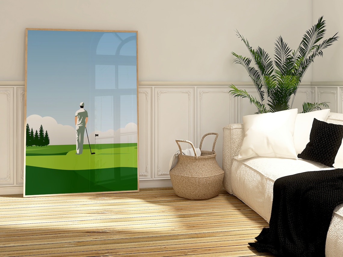 Golf Golfer Minimalist Poster, Sports Illustration Gift - Image 2
