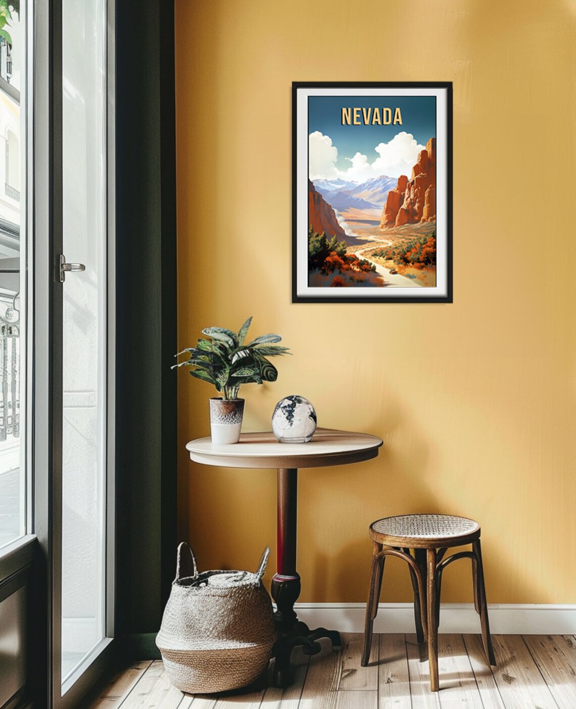 Nevada Desert Road Red Rock Canyon Vintage Adventure Travel Poster - Image 2