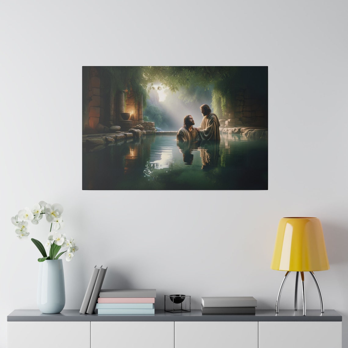 Sacred Baptism Of Jesus Christ In The River Religious Poster - Image 3