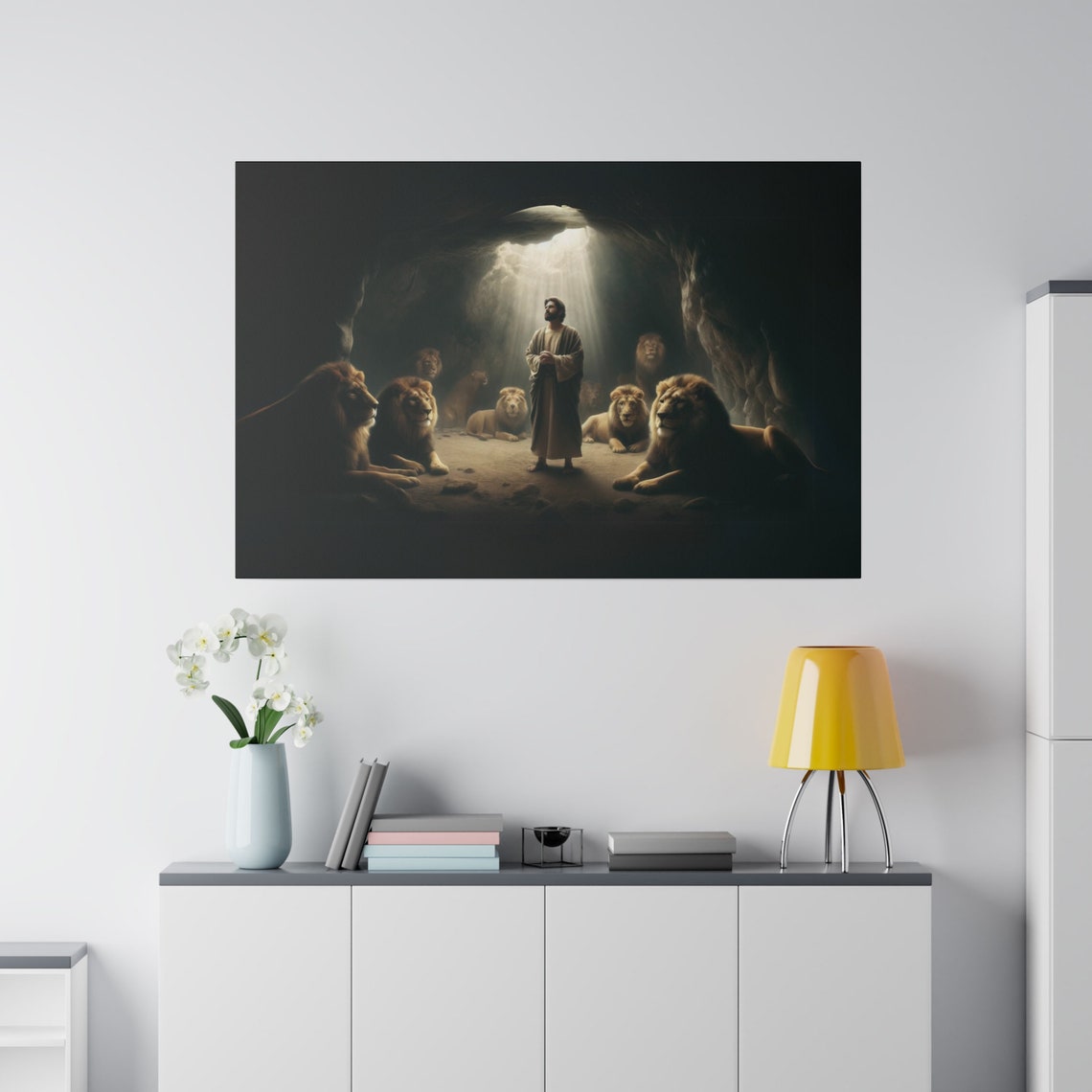 Daniel And The Lions Den Matte Print Christian Artwork From Bible Stories Fast Shipping - Image 3