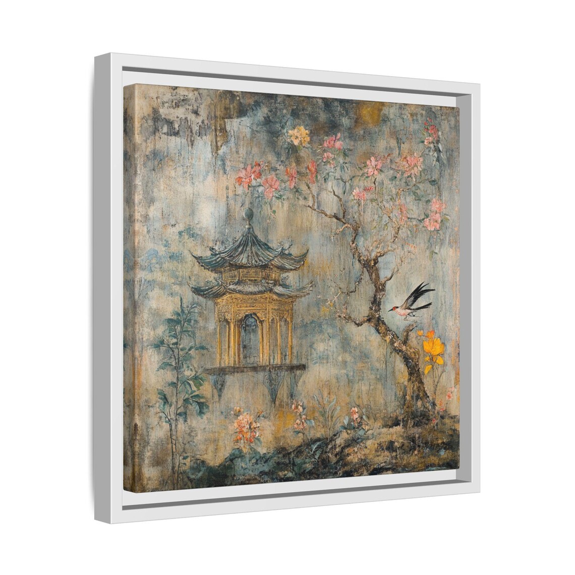 Serene Pink Landscape, Japandi Romantic Decor - Image 4