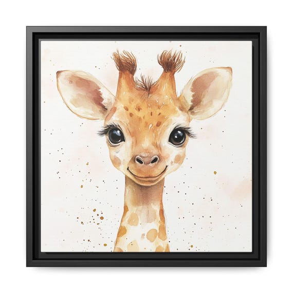 Cute Baby Giraffe Print Watercolor Animal For Nursery Wall Art Decor Kids Room Gift