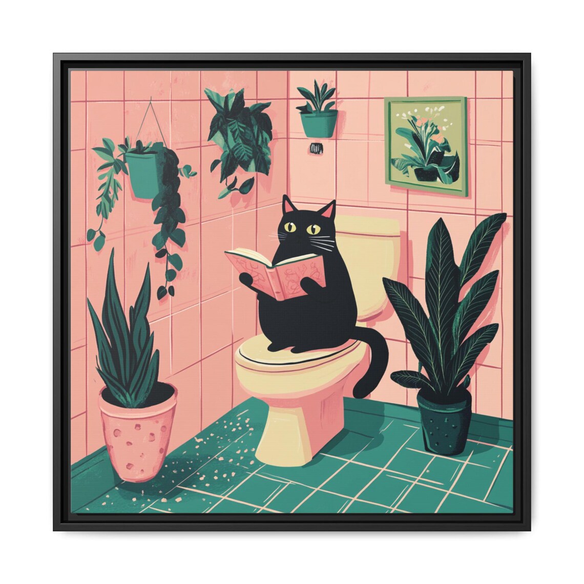 Whimsical Cat Bathroom Wall Art, Funny Gift - Image 5