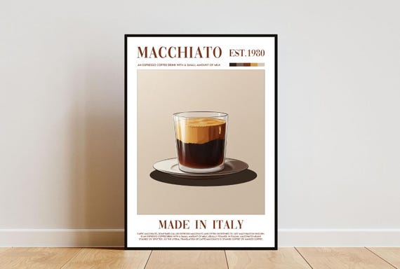 Macchiato Poster Kitchen Print Macchiato Wall Art Macchiato Print Coffee Print Macchiato Coffee Art Kitchen Wall Art Kitchen Poster