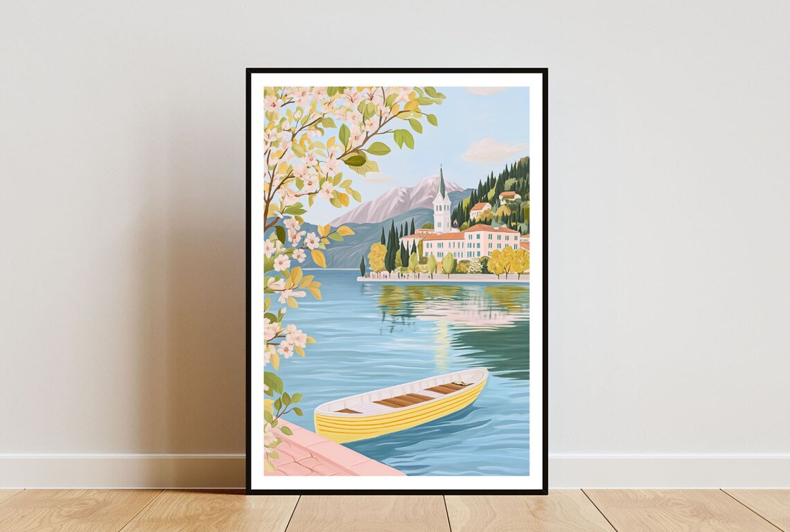 Lake Bled Slovenia Island Church Rowboat Alpine Travel Poster