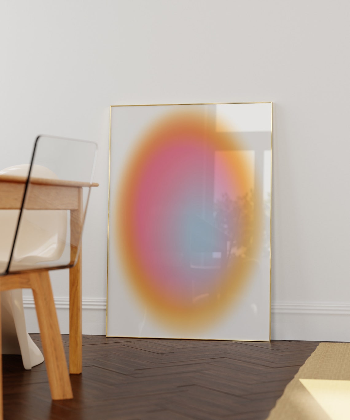 Multicolor Aura Gradient Pink Orange Blue Abstract Art Poster - Image 6