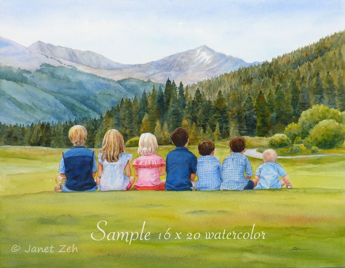 16x20 Custom Painting From Photos Watercolor Or Oil Landscape Seascape Beach Boats Children Animal Flower Artwork Nature Art By Janet Zeh