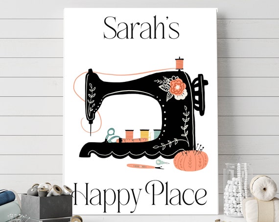 Personalized Craft Room Craft Room Sign Home Decor Sewing Room Decor Diy Decor 5x7 8x10 11x14 16x20 Happy Place Custom Name