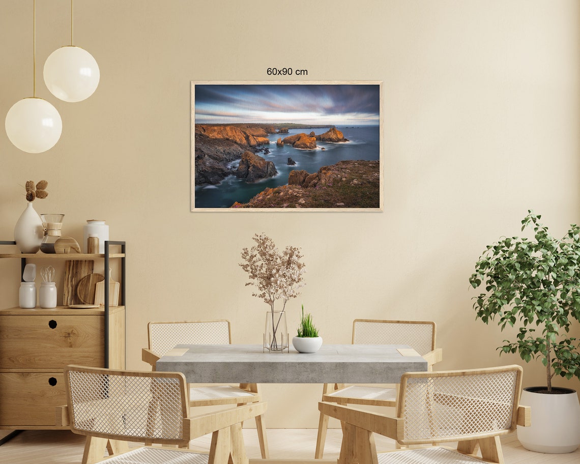 Cornwall England Rocky Cliffs Sea Stacks Long Exposure Coast Poster - Image 2
