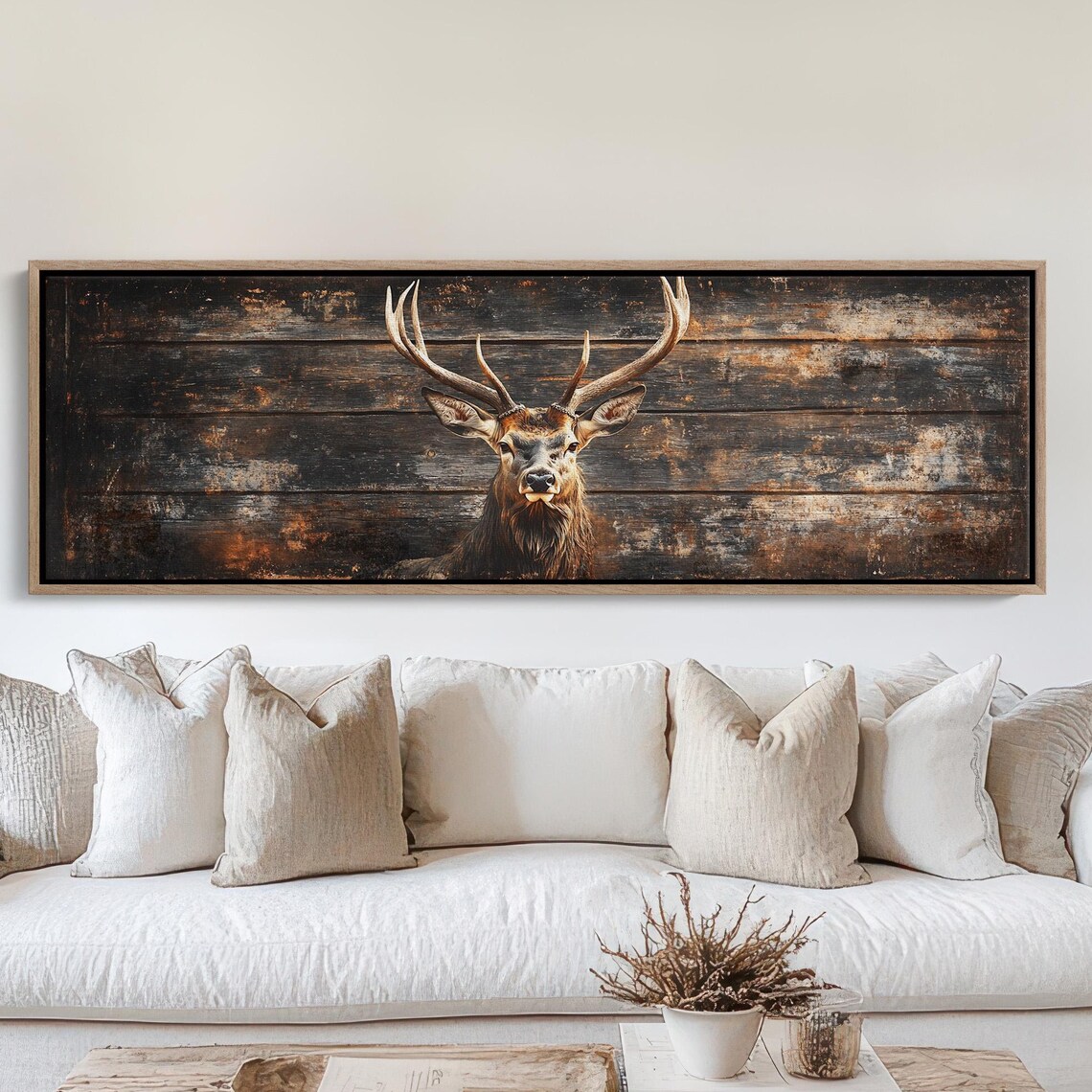 Rustic Buck Art Print, Lodge and Cabin Decor